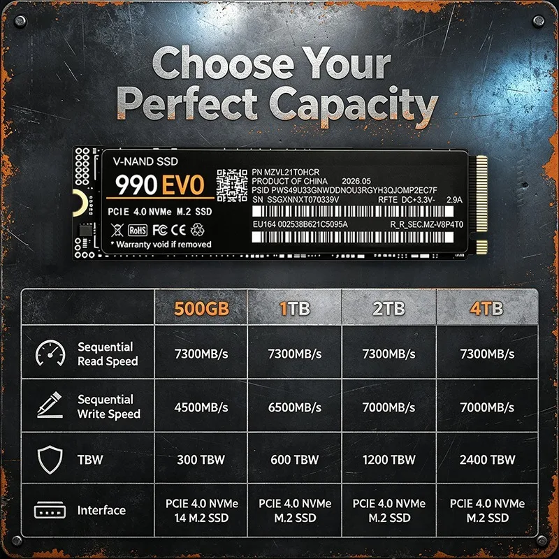 Gaming M.2 NVMe SSD 990 EVO PC - M.2 Nvme 4Tb Pcie 4.0 Ssd recensie en prijs